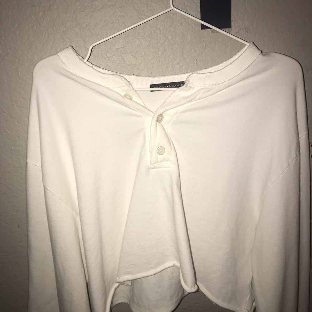 Brandy Melville cropped white Lennon top